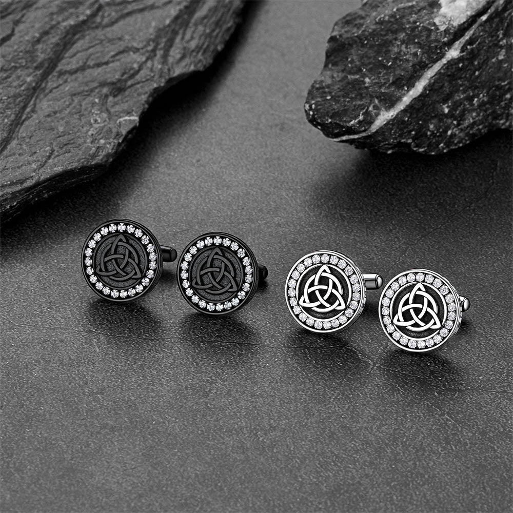 Viking Rune Celtic Knot Cufflinks for Men