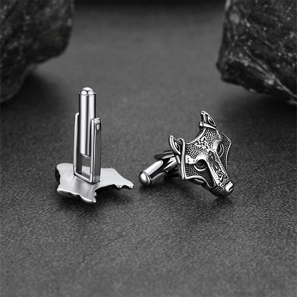 Norse Viking Celtic Wolf Cufflinks For Men