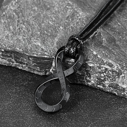 Viking Mobius Infinity Necklace Adjustable Leather Chain for Men