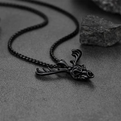 Viking Deer Necklace With Celtic Knot Christmas Gift for Men Women