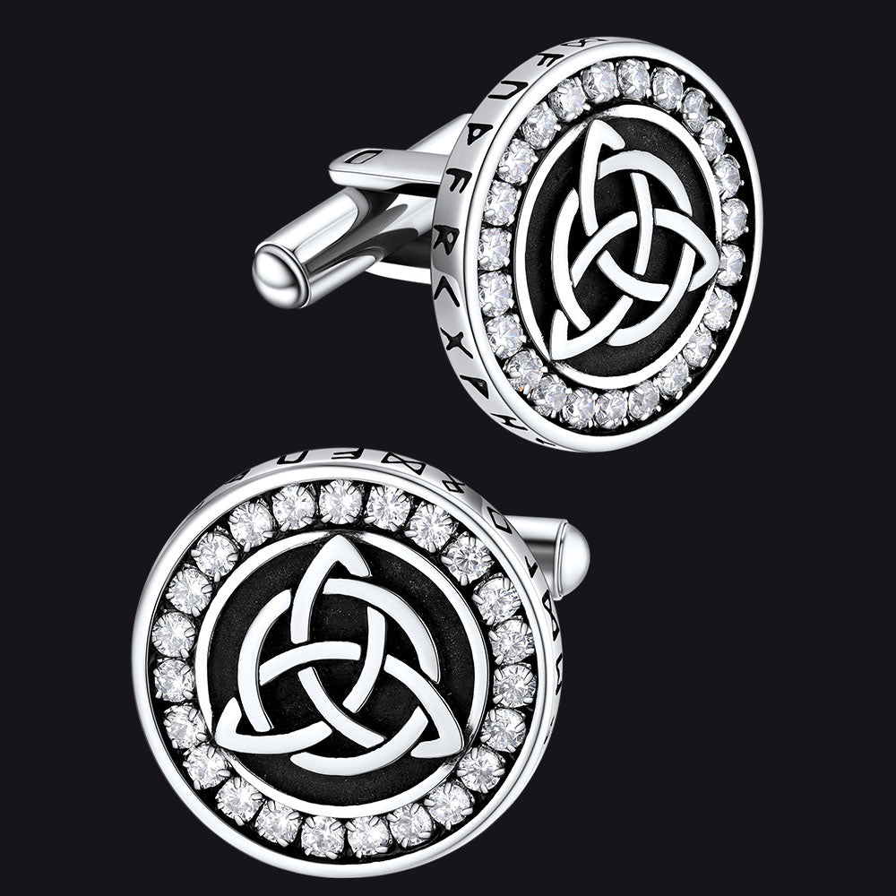 Viking Rune Celtic Knot Cufflinks for Men