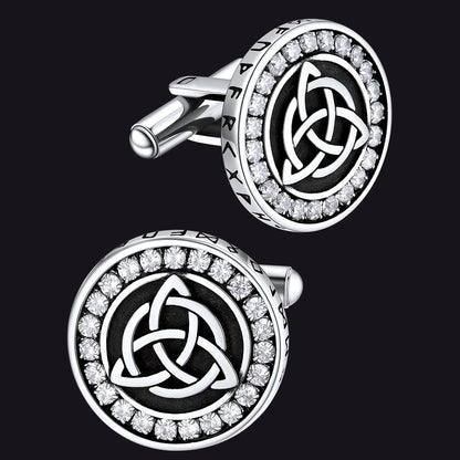 Viking Rune Celtic Knot Cufflinks for Men