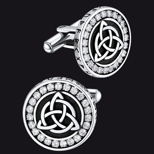 Viking Rune Celtic Knot Cufflinks for Men
