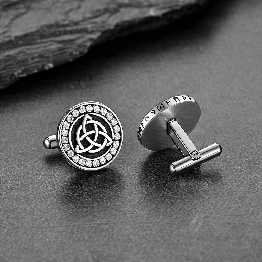 Viking Rune Celtic Knot Cufflinks for Men
