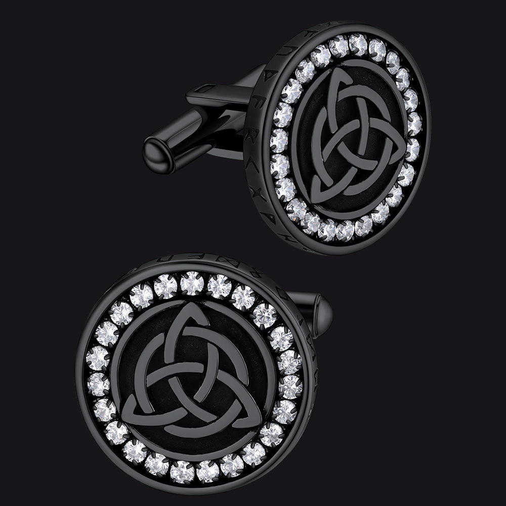 Viking Rune Celtic Knot Cufflinks for Men