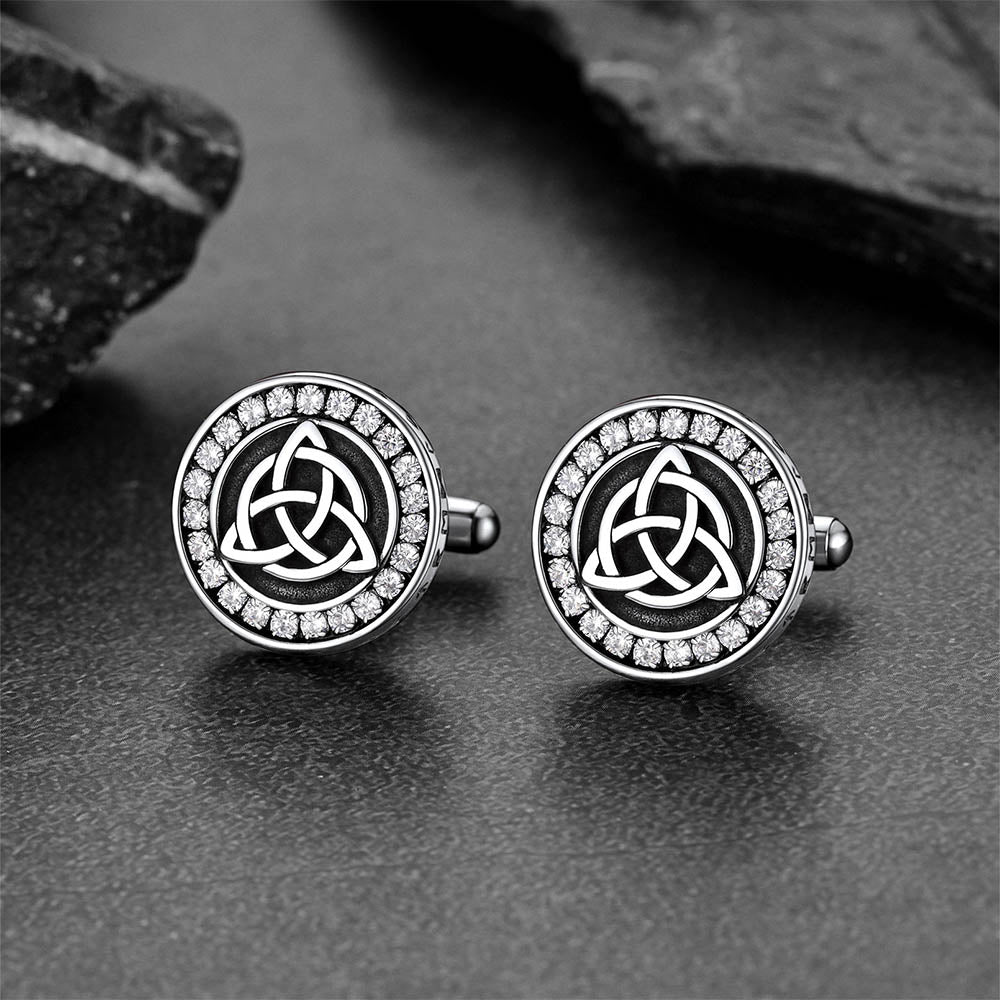 Viking Rune Celtic Knot Cufflinks for Men