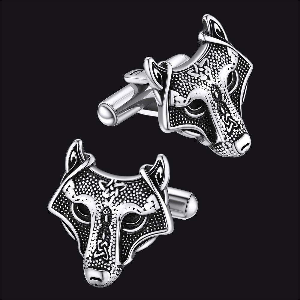 Norse Viking Celtic Wolf Cufflinks For Men