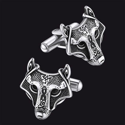 Norse Viking Celtic Wolf Cufflinks For Men