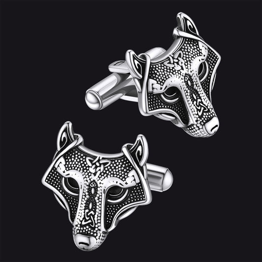 Norse Viking Celtic Wolf Cufflinks For Men