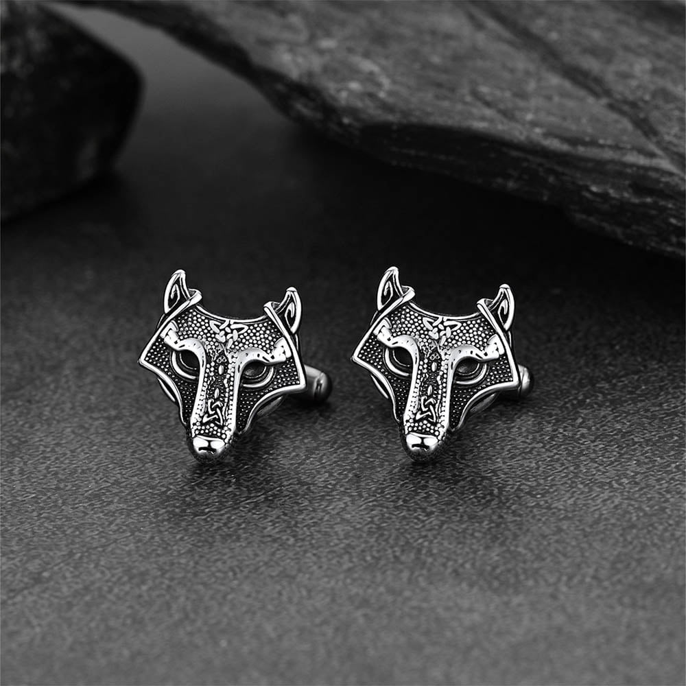 Norse Viking Celtic Wolf Cufflinks For Men