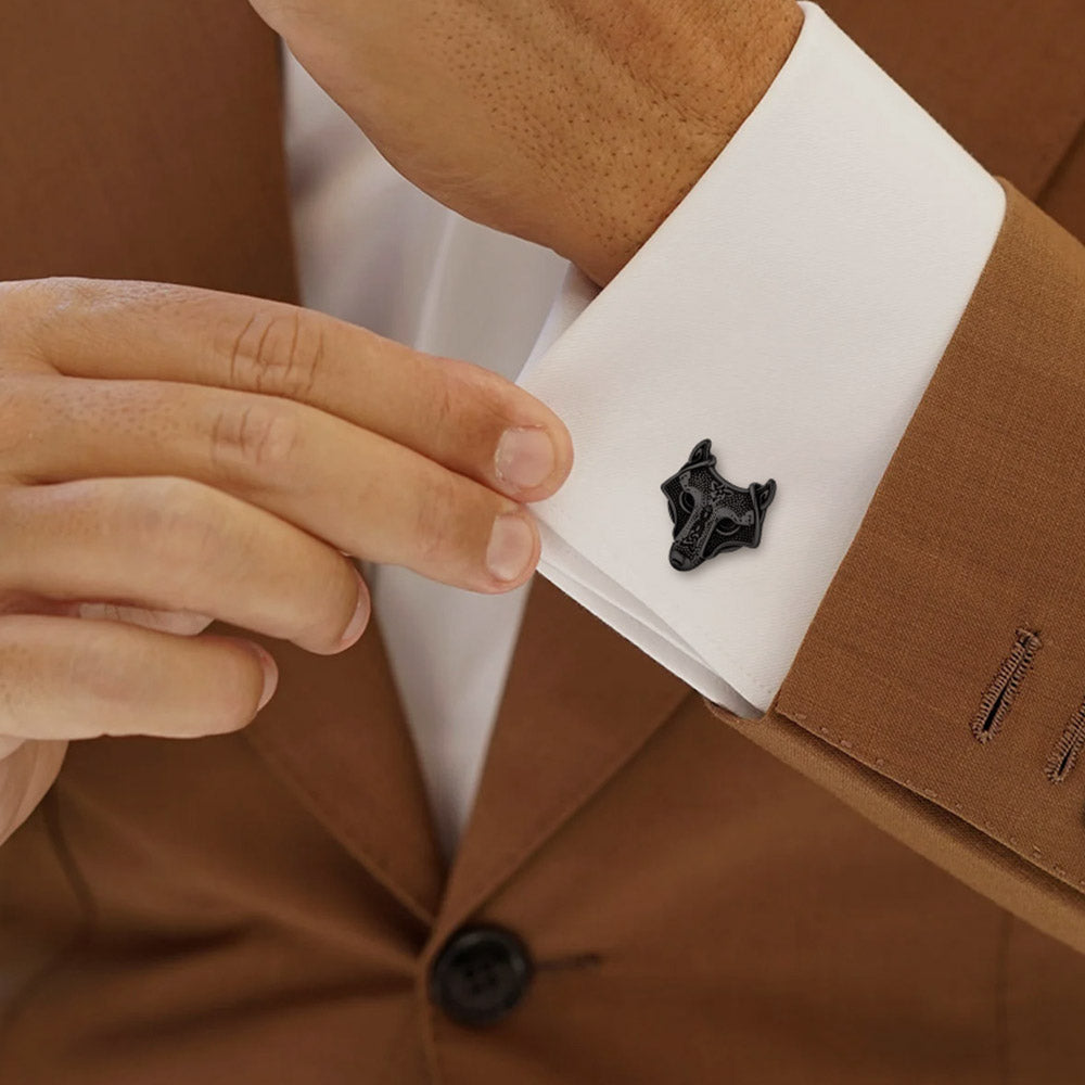 Norse Viking Celtic Wolf Cufflinks For Men