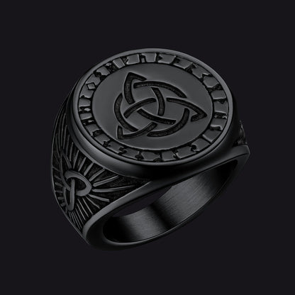 Viking Celtic Knot Signet Ring for Men