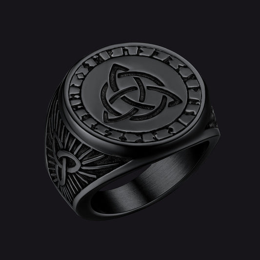 Viking Celtic Knot Signet Ring for Men