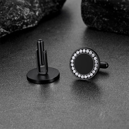Wedding Black Onyx Cufflinks for Men Groom