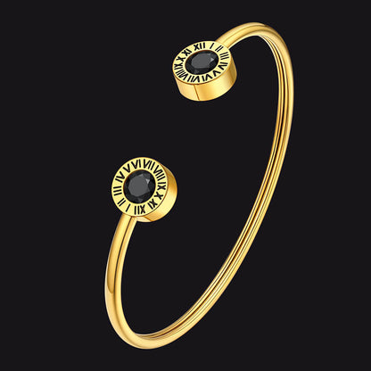 Roman Numerals Birthstone Bracelets for Men Women