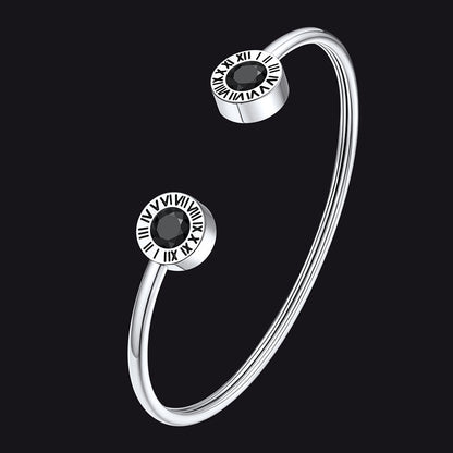 Roman Numerals Birthstone Bracelets for Men Women