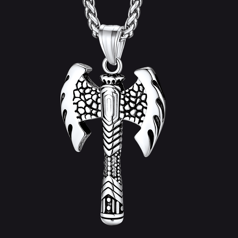 Norse Viking Solid Axe of Perun Necklace Amulet