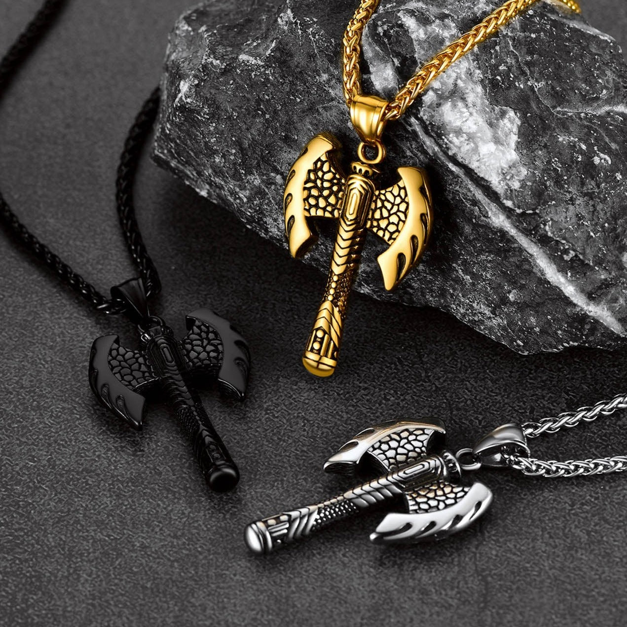 Norse Viking Solid Axe of Perun Necklace Amulet