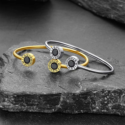 Roman Numerals Birthstone Bracelets for Men Women