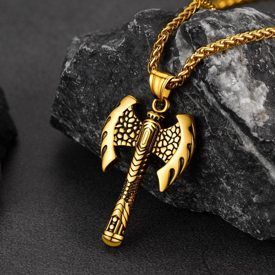 Norse Viking Solid Axe of Perun Necklace Amulet
