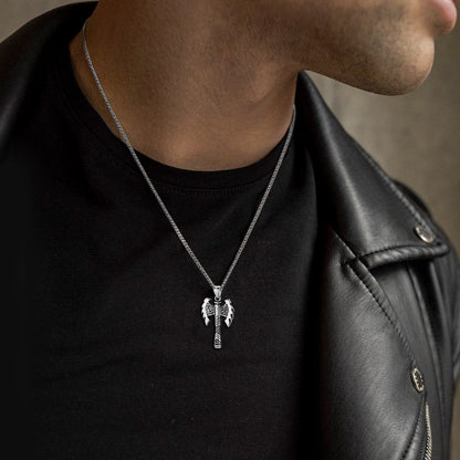 Norse Viking Solid Axe of Perun Necklace Amulet