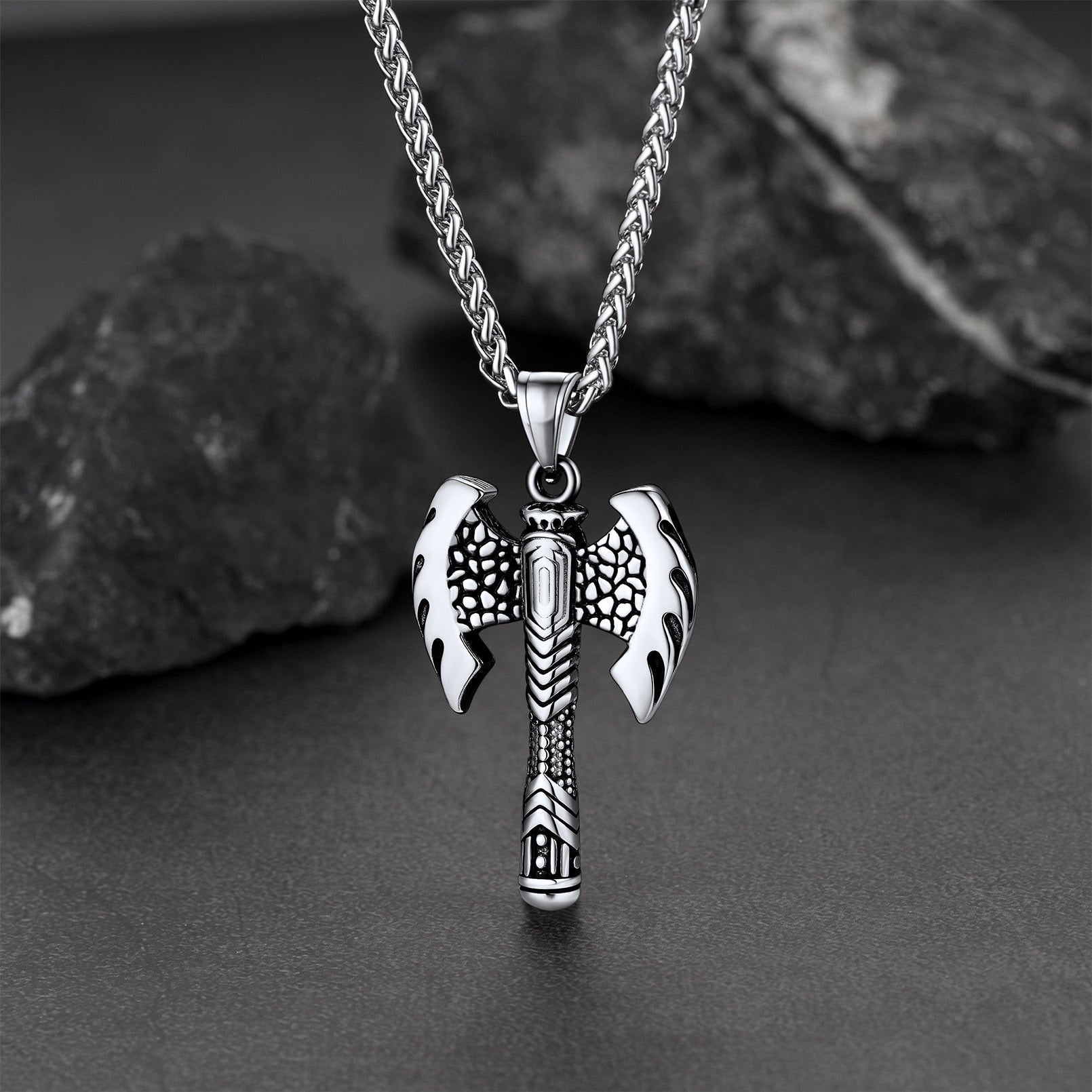 Norse Viking Solid Axe of Perun Necklace Amulet