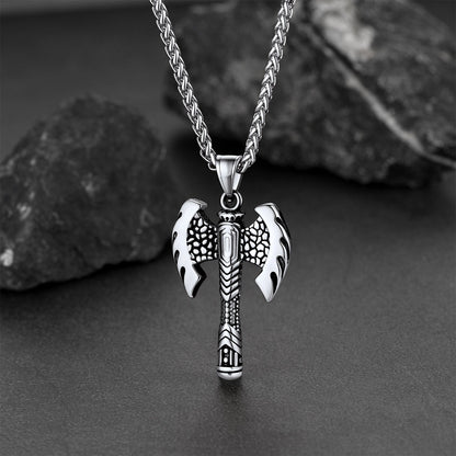 Norse Viking Solid Axe of Perun Necklace Amulet