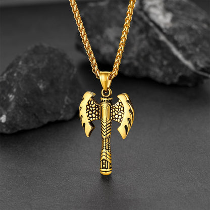 Norse Viking Solid Axe of Perun Necklace Amulet