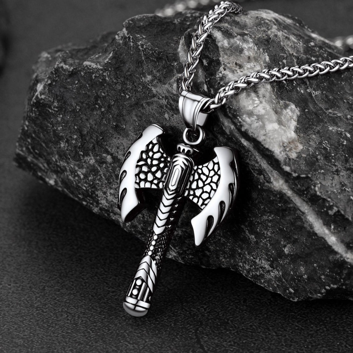 Norse Viking Solid Axe of Perun Necklace Amulet