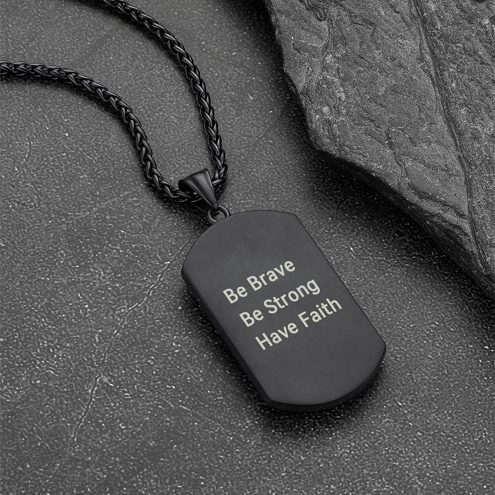 Engraved Saint Florian Dog Tag Necklace for Firefighters
