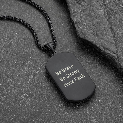 Engraved Saint Florian Dog Tag Necklace for Firefighters