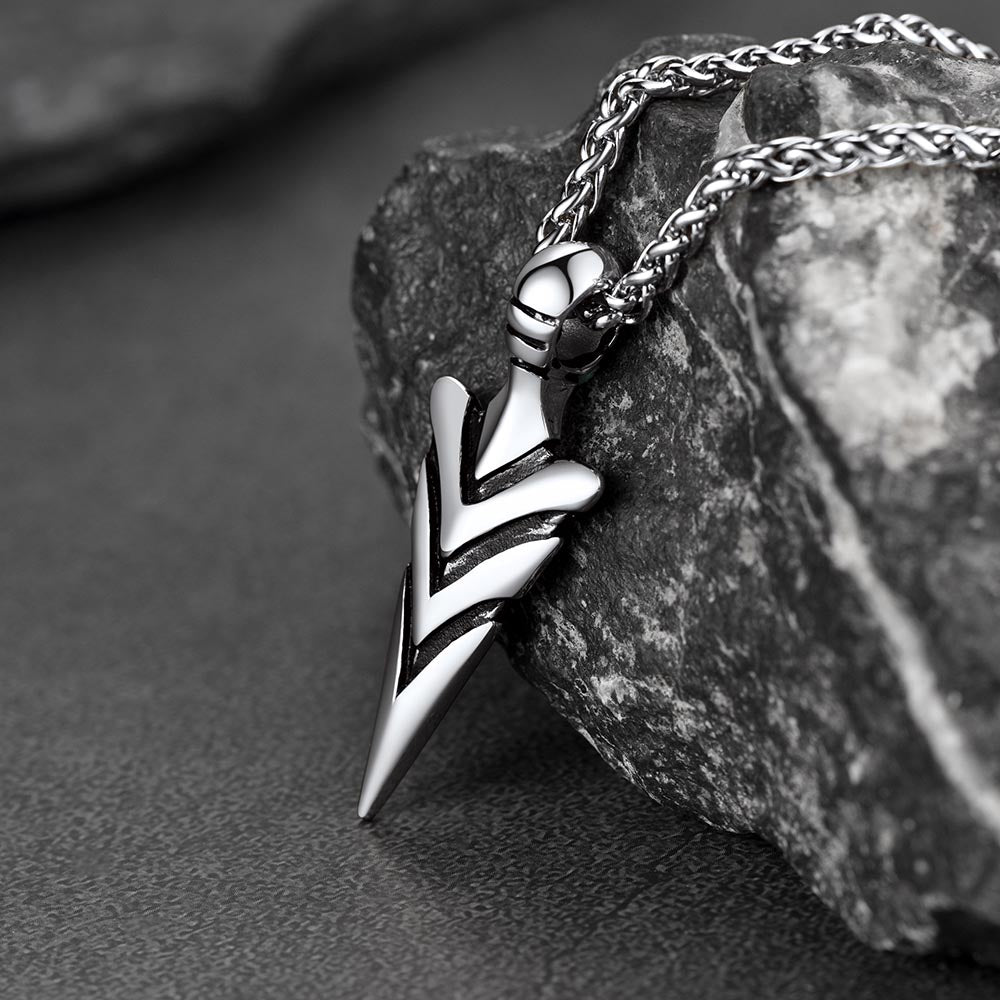 Vintage Spear Arrowhead Necklace Pendant For Men
