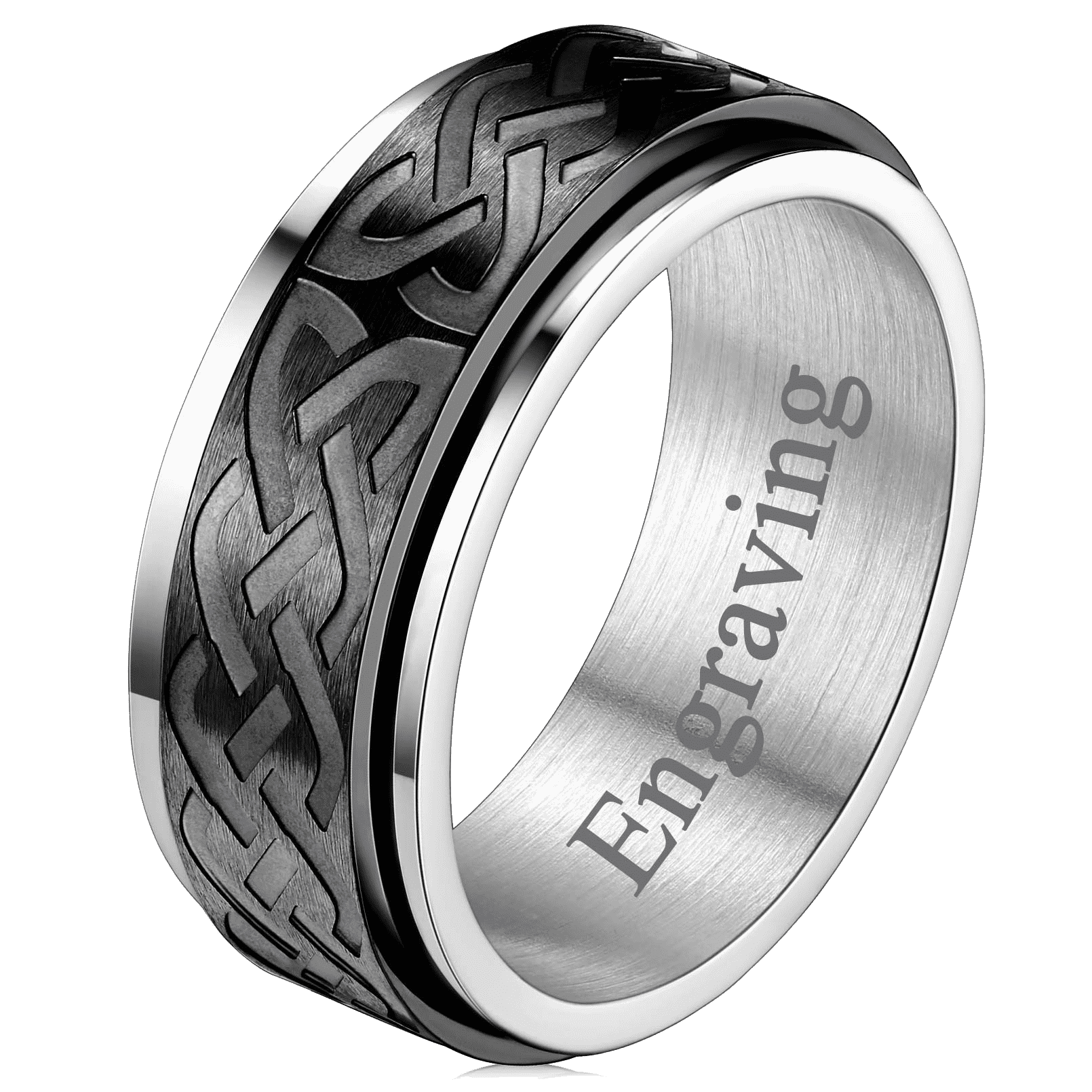 Celtic Knot Spinner Ring Anxiety Rotatable Ring For Men
