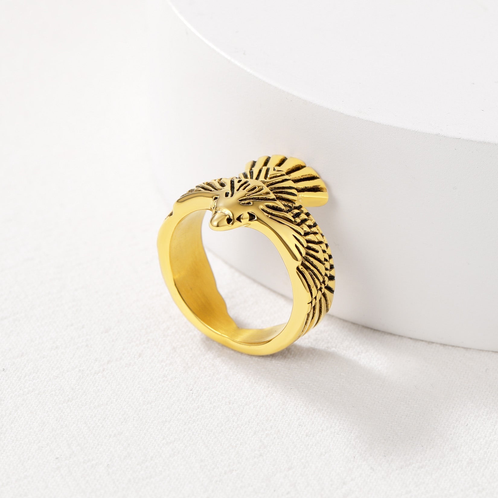 Vintage Hawk Open Adjustable Ring for Men