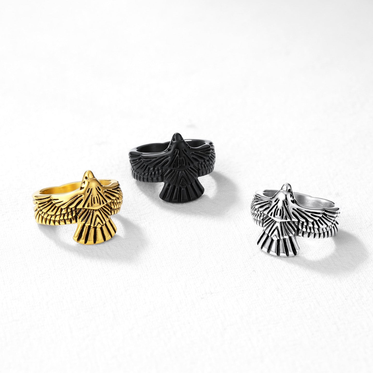 Vintage Hawk Open Adjustable Ring for Men