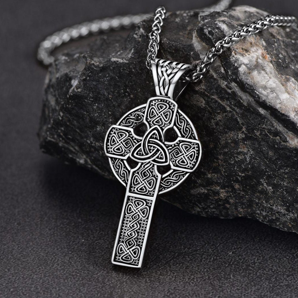 Irish Celtic Cross Necklace Pendant For Men Women