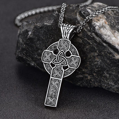 Irish Celtic Cross Necklace Pendant For Men Women