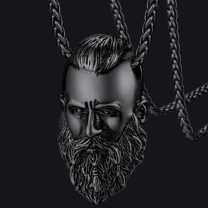 Nordic Viking Head Necklace Amulet Jewelry for Men Boys
