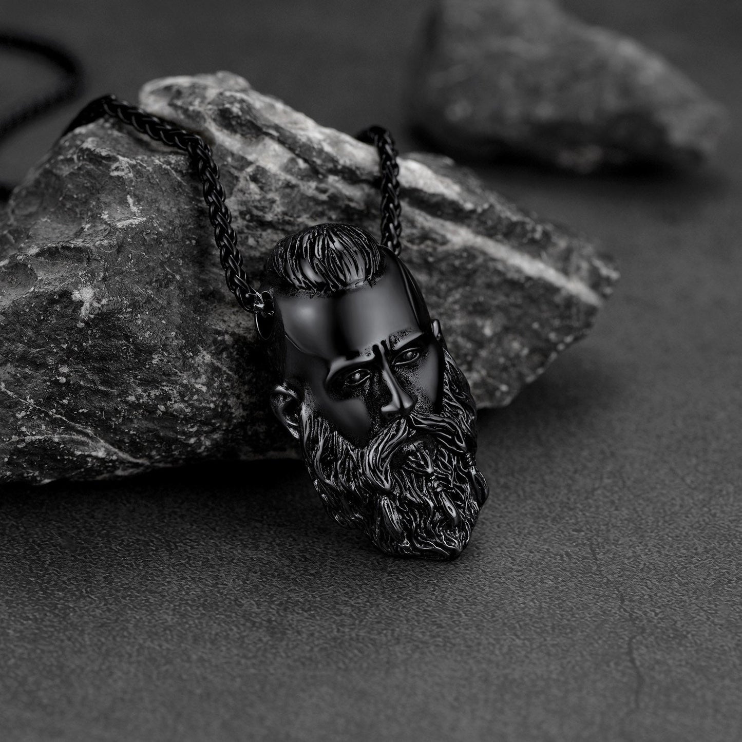 Nordic Viking Head Necklace Amulet Jewelry for Men Boys