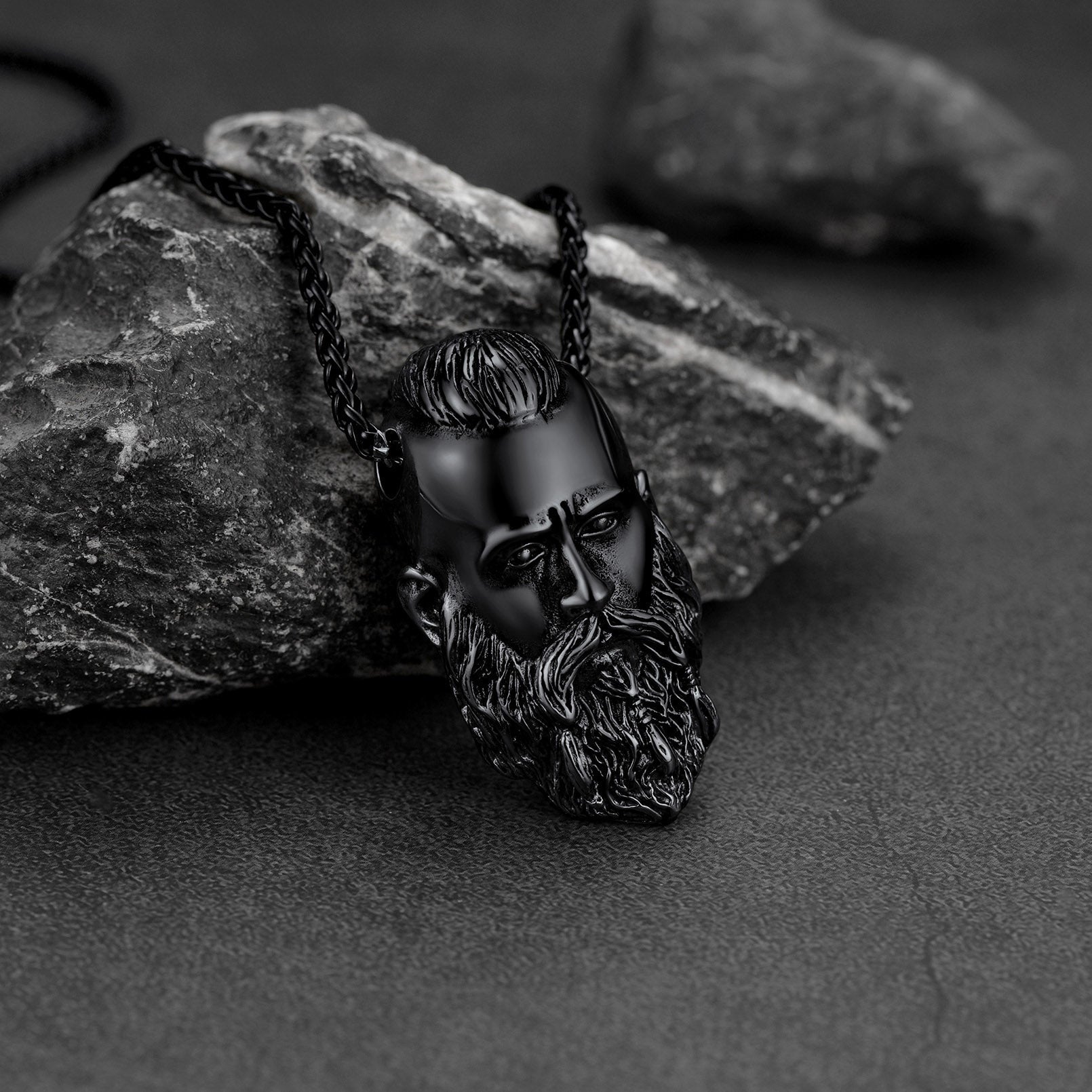 Nordic Viking Head Necklace Amulet Jewelry for Men Boys