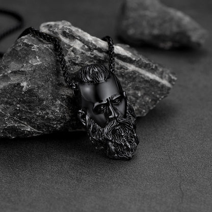 Nordic Viking Head Necklace Amulet Jewelry for Men Boys
