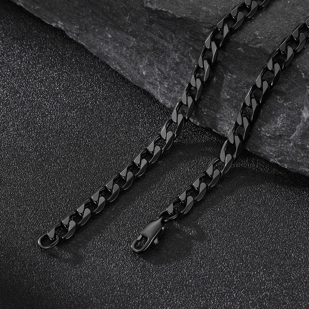 Cuban Chain & Viking Runes Bar Layered Necklaces Set for Men