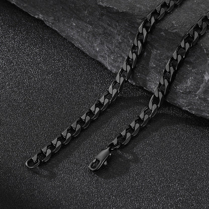 Cuban Chain & Viking Runes Bar Layered Necklaces Set for Men