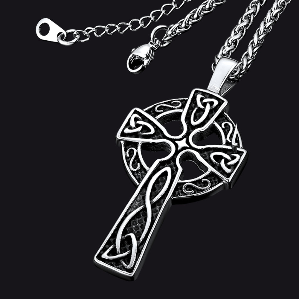 Large Celtic Cross Necklace Pendant For Men Women