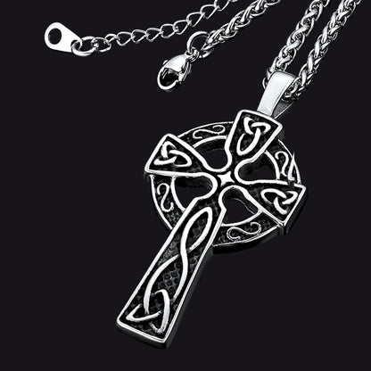Large Celtic Cross Necklace Pendant For Men Women