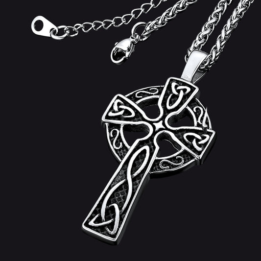 Large Celtic Cross Necklace Pendant For Men Women
