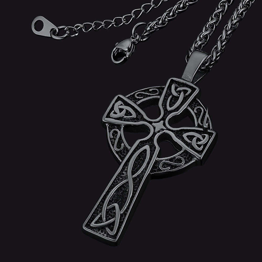 Large Celtic Cross Necklace Pendant For Men Women