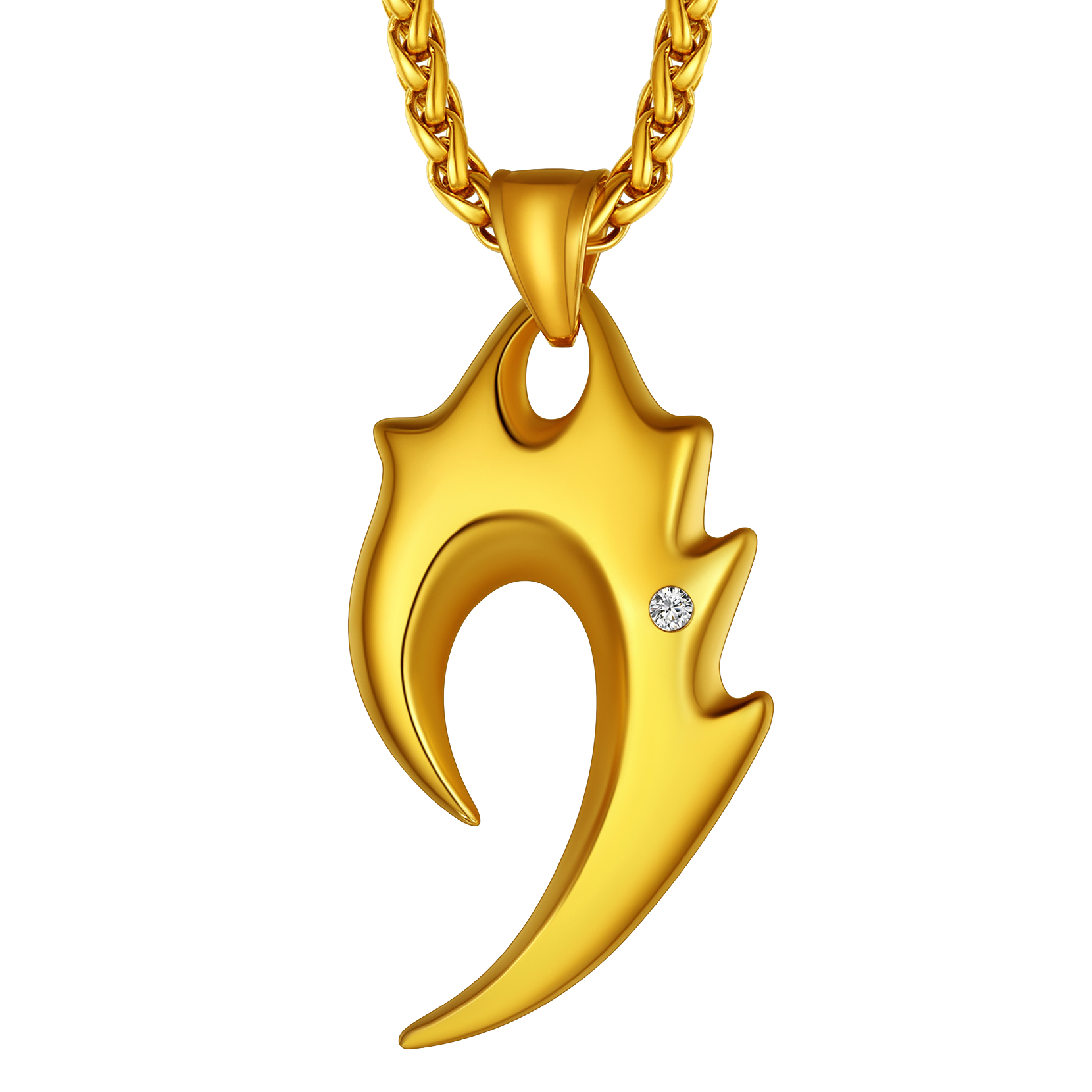 Spear Wolf Teeth Pendant Necklace for Men