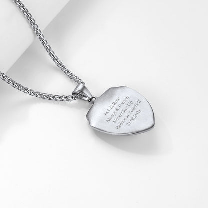 Engraved Viking Nordic Wolf Necklace Amulet Pendant for Men Women