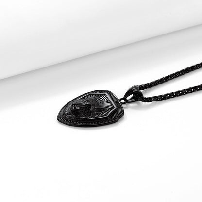Engraved Viking Nordic Wolf Necklace Amulet Pendant for Men Women